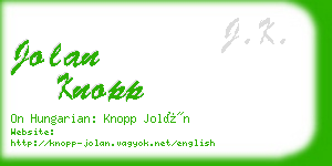 jolan knopp business card